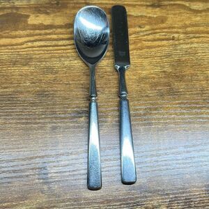 Dansk Anvil Korea Knife and Soup Spoon Stainless Steel Flatware SCRATCHED